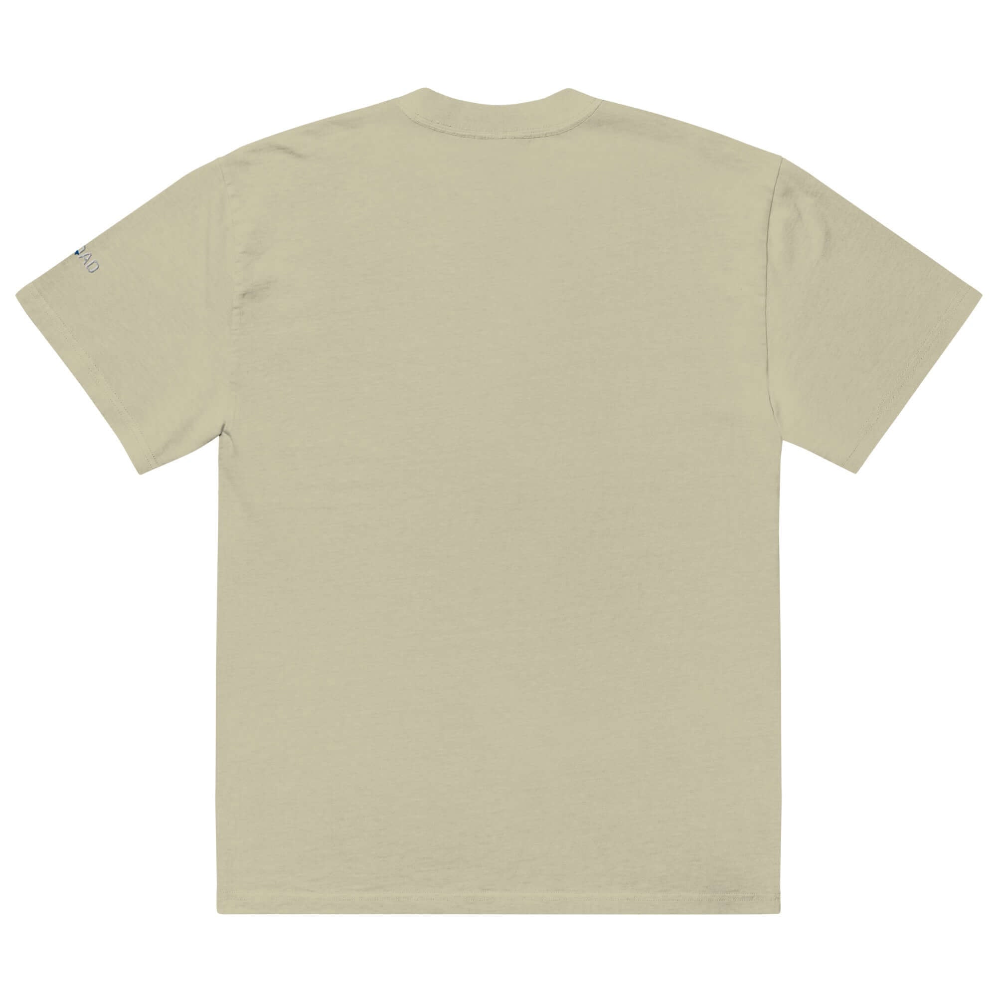Back view of an oversized faded t shirt in light color, showcasing its relaxed fit and premium cotton fabric.
