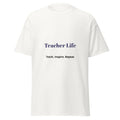 teacher life t shirt teach inspire repeat front view