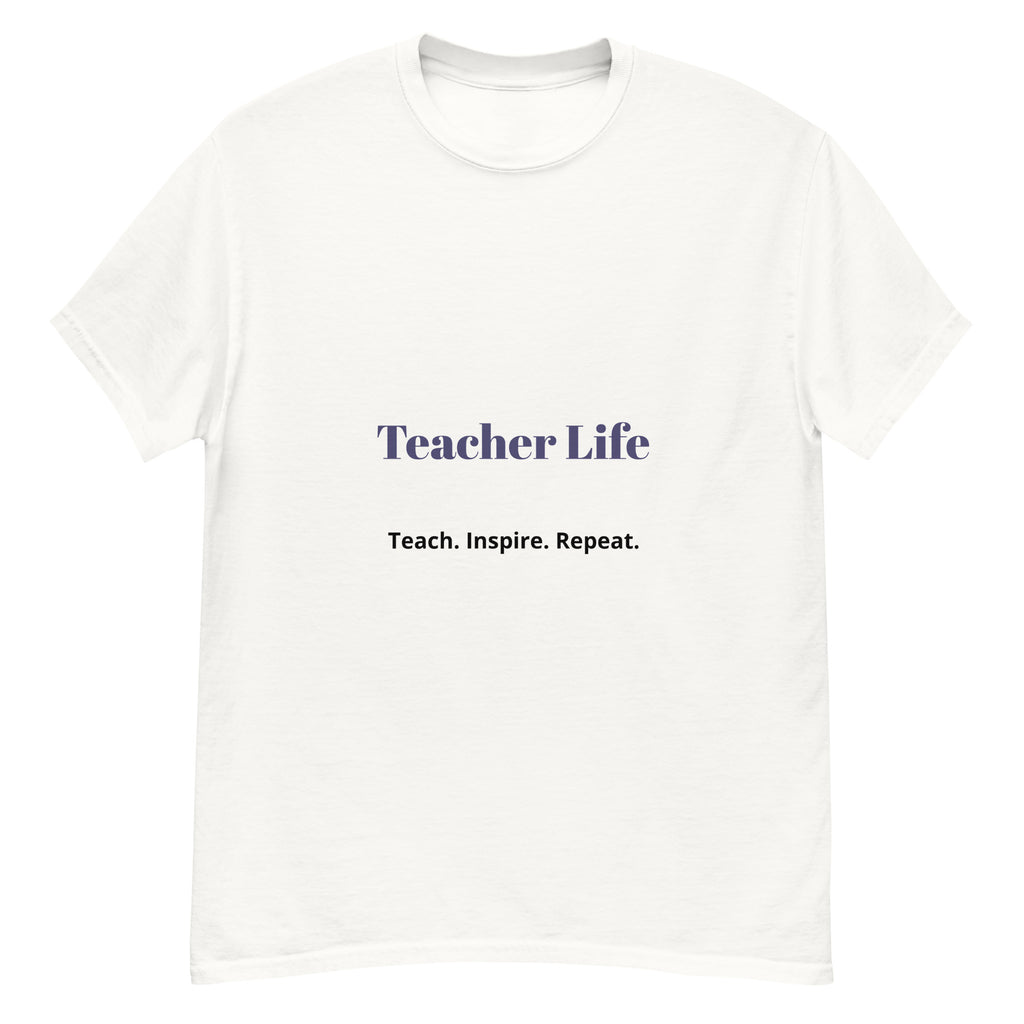 teacher life t shirt teach inspire repeat front view