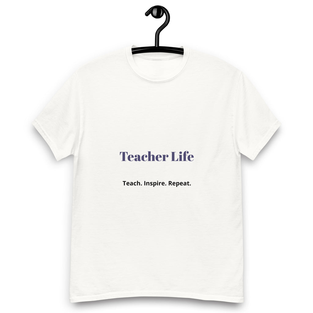 teacher life t shirt teach inspire repeat front view