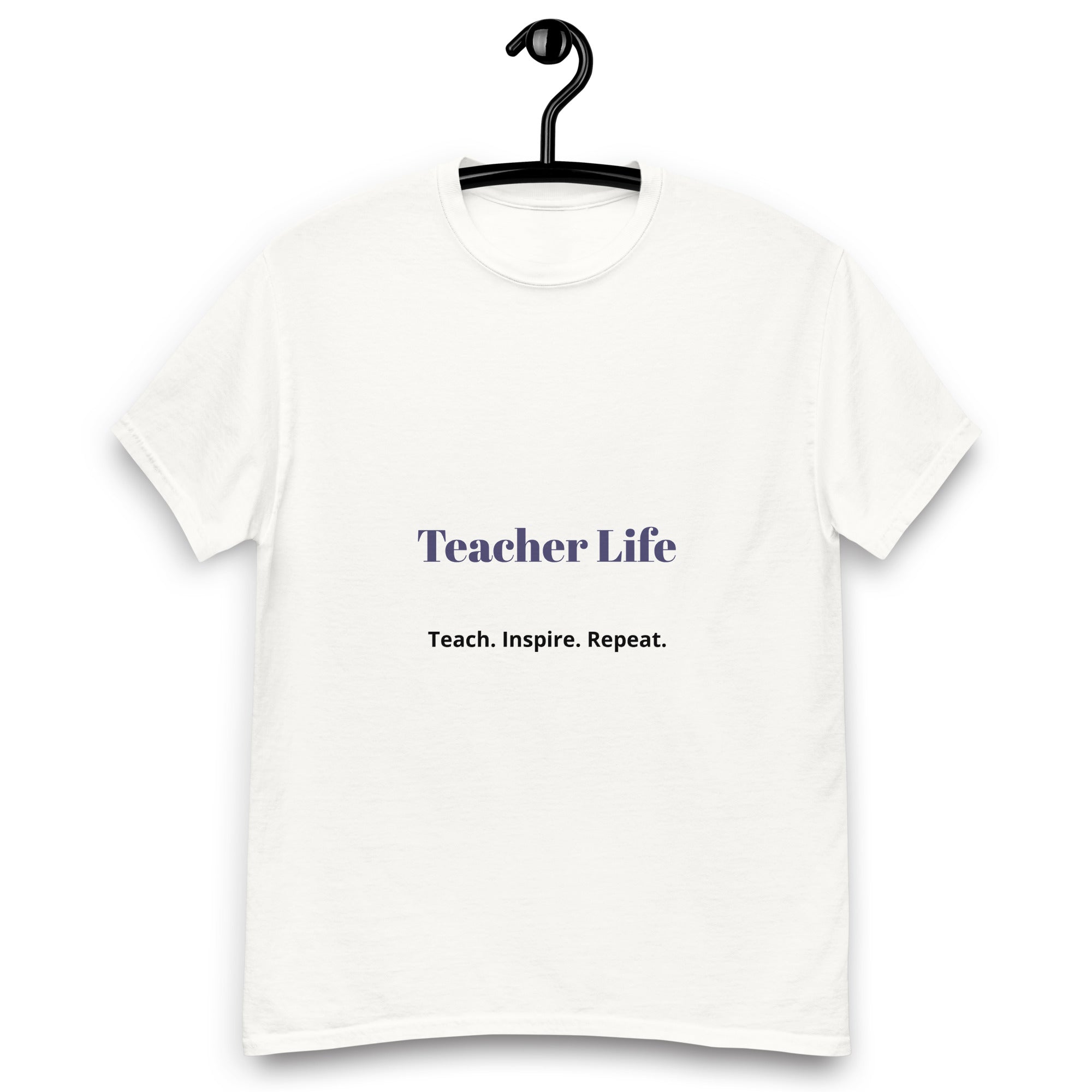 teacher life t shirt teach inspire repeat front view