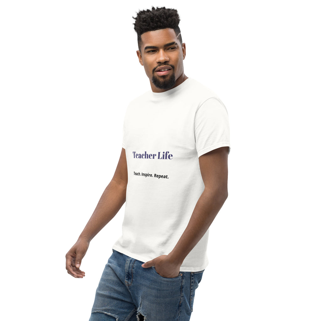 teacher life t shirt teach inspire repeat front view
