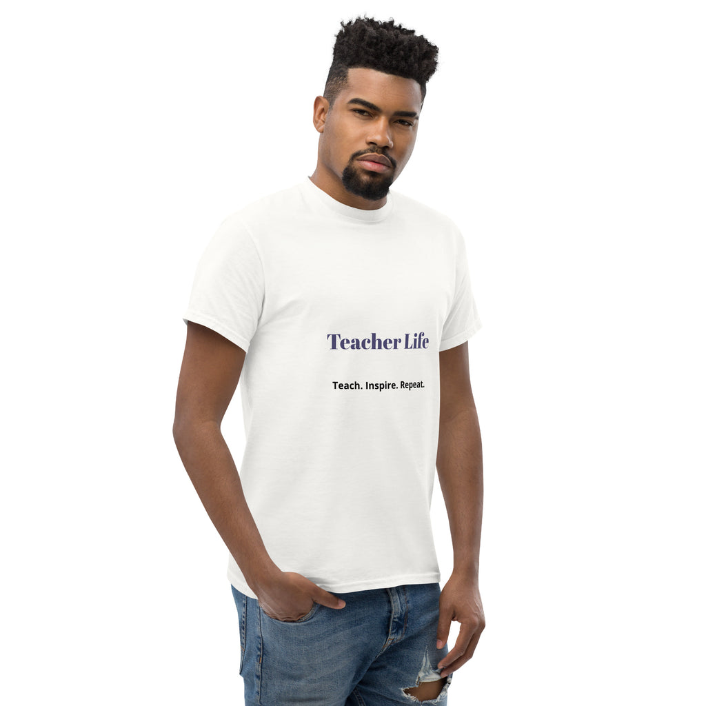 teacher life t shirt teach inspire repeat front view