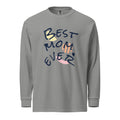 Heavyweight long sleeve shirt in gray with 'Best Mom Ever' graphic design, perfect for style and comfort.