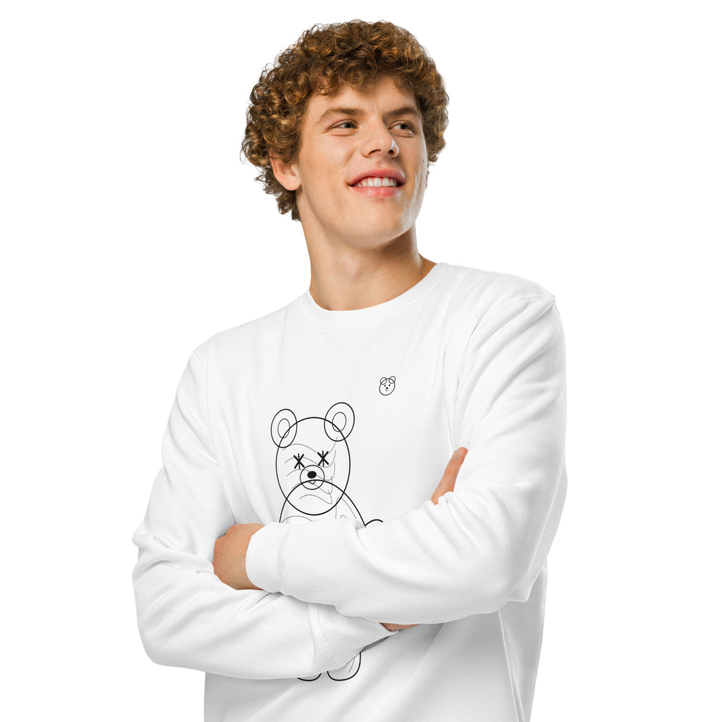women’s graphic sweatshirt featuring a teddy bear design, part of the Teddy Bear Organic Streetwear Collection.