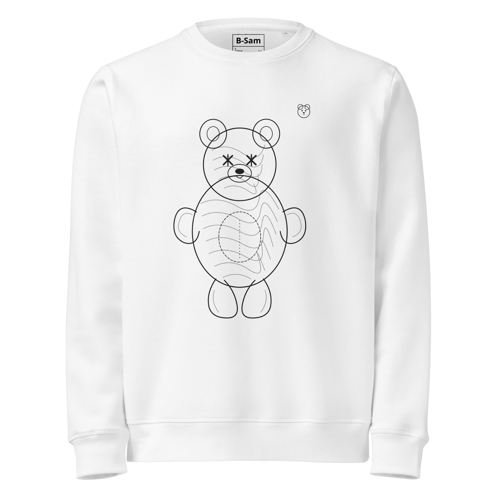 women’s graphic sweatshirt featuring a teddy bear design, part of the Teddy Bear Organic Streetwear Collection.