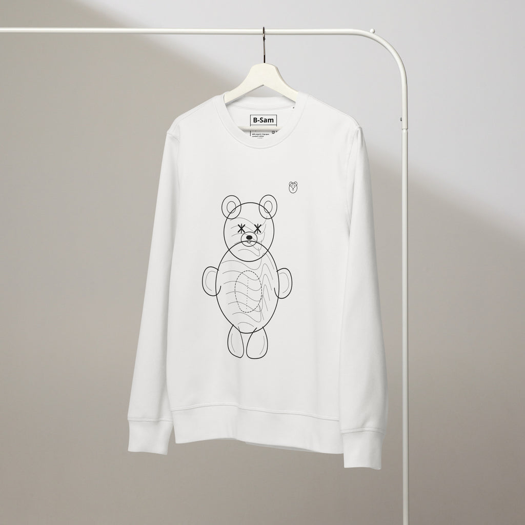 women’s graphic sweatshirt featuring a teddy bear design, part of the Teddy Bear Organic Streetwear Collection.