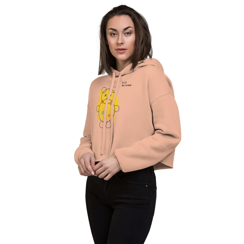 Product mocwomen’s graphic crop hoodie graffiti bear front viewkup